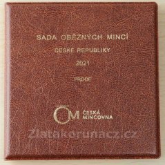 Sada oběžných mincí 2021 proof - "kožený obal"