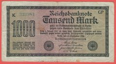 Německo - 1000 mark 15.9.1922 - série K-GP