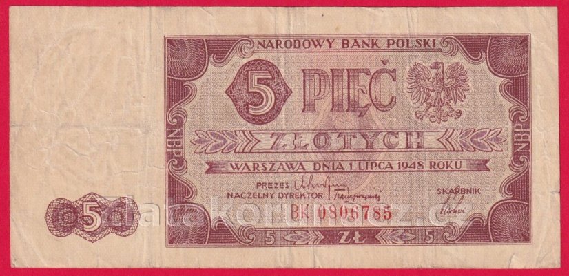 Polsko - 5 zlotych 1948