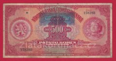 500 Ks 1929 přetisk H perf. 1x