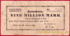 Kehl - 1 milión marek - 1923
