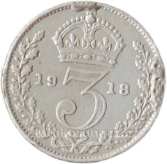 Anglie - 3 pence 1918