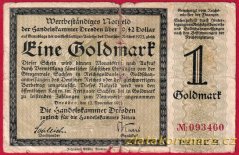 Drážďany - 1 goldmark - 1923