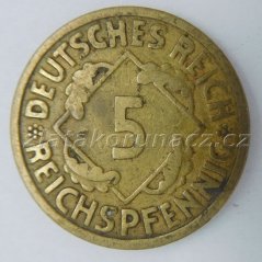 Německo - 5 Reichspfennig 1925 E
