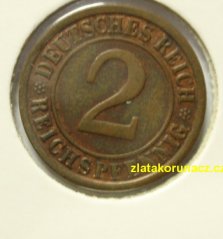 Německo - 2 Reichspfennig 1925 G
