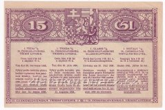 Los - 9,25 Kč 15. Československá třídní loterie - r.1926
