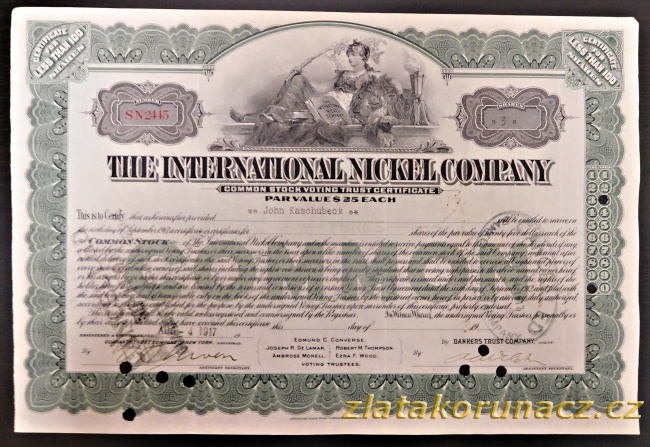 USA - The International Nickel Company - 1917