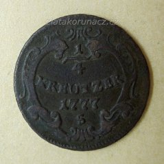 1/4 krejcar 1777 S