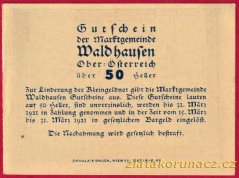 Waldhausen - 50 haléřů - 1921