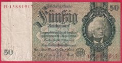 Německo - 50 Reichsmark 30.3.1933 - série B - K - 8 m.č.