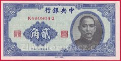Čína - 2 Jiao/20 Cents 1940