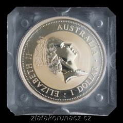 Austrálie - 1 dollar 1995 - 1 oz Kookaburra pozlacená