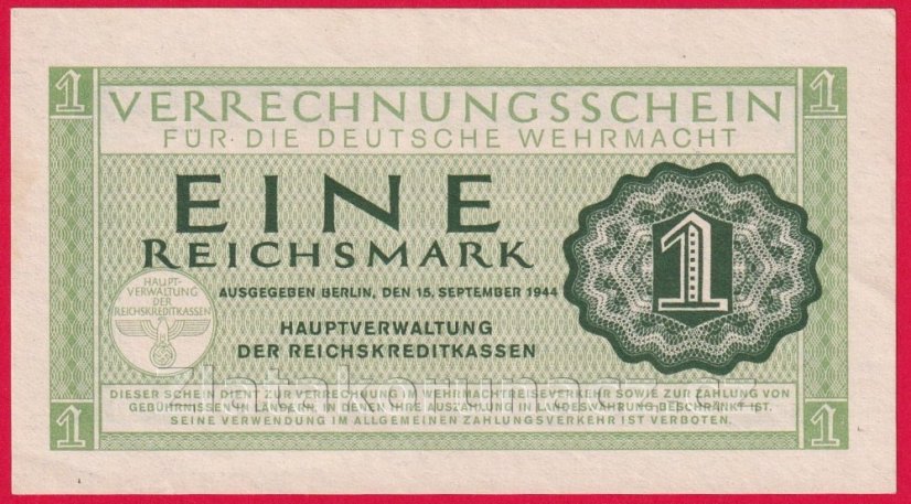 Německo - 1 Reichsmark (wehrmacht) - 15.9.1944