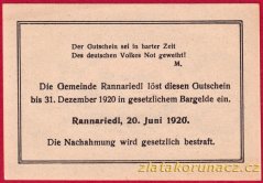 Rannariedl - 20 haléřů - 1920