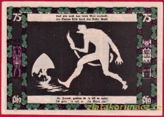 Grünberg - 75 pfennig - 1921 - ďábel ve sklípku