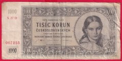 1000 Kčs 1945 27 D