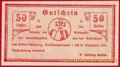 Stiftes Göttweig - 50 haléřů - 1920 - červená