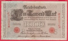 Německo - 1000 mark 21.4.1910 - série K-S-červená