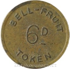 Anglie - herní žeton - 2 1/2 pence Bell-Fruit