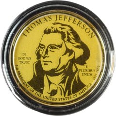 Zlatá mince Rovníková Guinea - 250 Pesetas 2022 - Thomas Jefferson