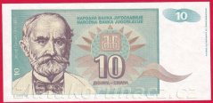 Jugoslávie - 10 Dinara 1994
