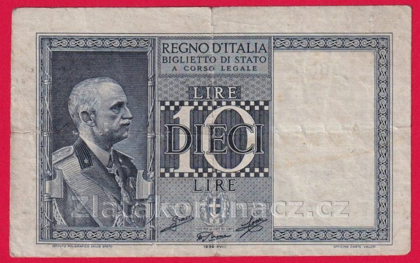 Itálie - 10 Lire 1939