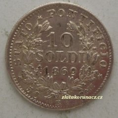 Vatikán - 10 soldi 1869 R