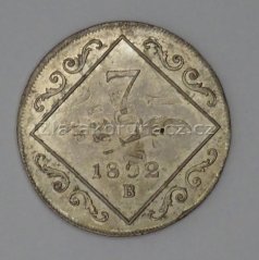 7 Krejcar 1802 B s přeražbou