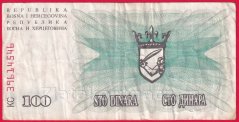Bosna a Hercegovina - 100 Dinara 1.7.-8.1992