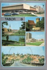 Tábor - pohled na město, řeku a budovy