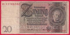 Německo - 20 Reichsmark 22.1.1929 - série D - i - 8 m.č.