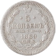Rusko - 5 kopějka 1889 AG (АГ)