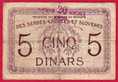 Jugoslávie - 20 kronen - 5 dinara 1919