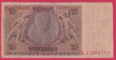 Německo - 20 Reichsmark 22.1.1929 - série Z-E - 8 m.č.,