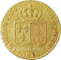Zlatá mince - Francie - 2 Louis d'Or Ludvík XVI. 1786 A