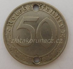 Přívěšek z mince -  Německo - 50 Reischpfennig 1938