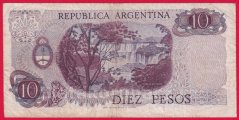 Argentina - 10 pesos 1975-1976 D