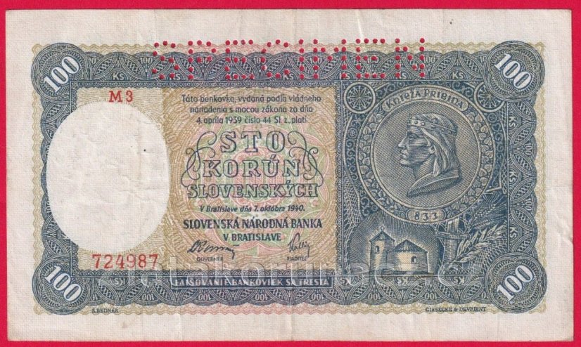 100 Ks 1940 - I. vydání M 3 perf.