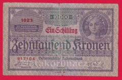 Rakousko - 10 000 Kronen/1 schilling 1924 II. vydání