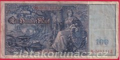 Německo - 100 mark 21.4.1910 - série B-červený