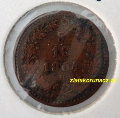 5/10 krejcaru F.J.I.-1864 B
