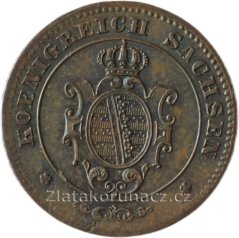 Sasko - 1 pfennig 1865 B