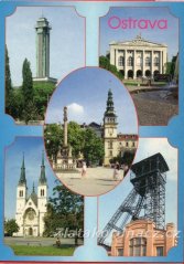 Ostrava - Nová radnice, divadlo A. Dvořáka, Masarykovo náměstí