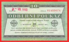 10 Tkčs - Tuzexová poukázka 1990/srpen