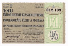 Los - 15 k - 41. Třídní loterie Protektorátu I - D r.1939