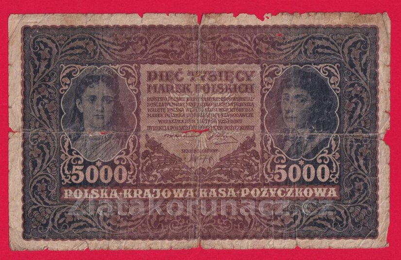 Polsko - 5000 Marek 1920 - Série III., 2 písmena