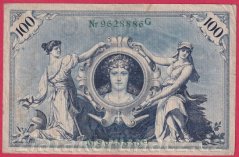 Německo - 100 mark 7.2.1908 - série G-zelená