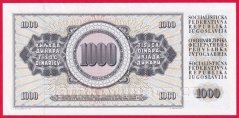 Jugoslávie - 1000 Dinara 1981