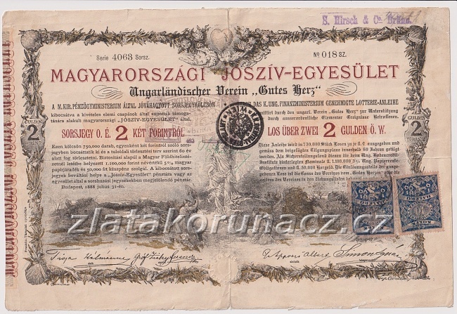 Los - Maďarsko - 2 Guldeny 1888