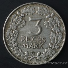 Německo - Výmar - 3 Marka 1925 D
